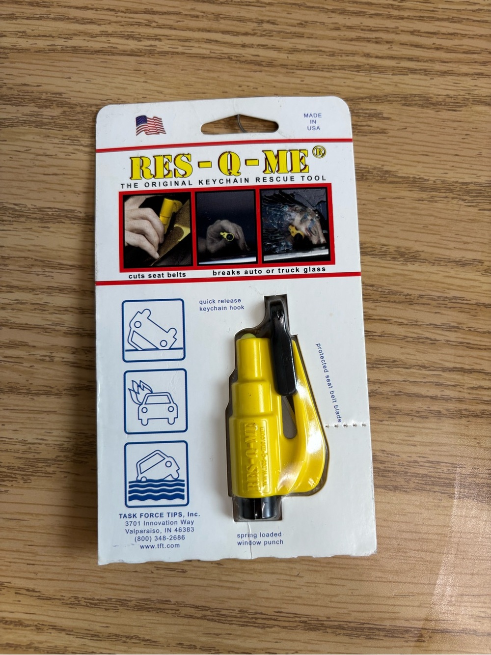 RES-Q-ME Yellow Keychain Rescue Tool by Task Force Tips